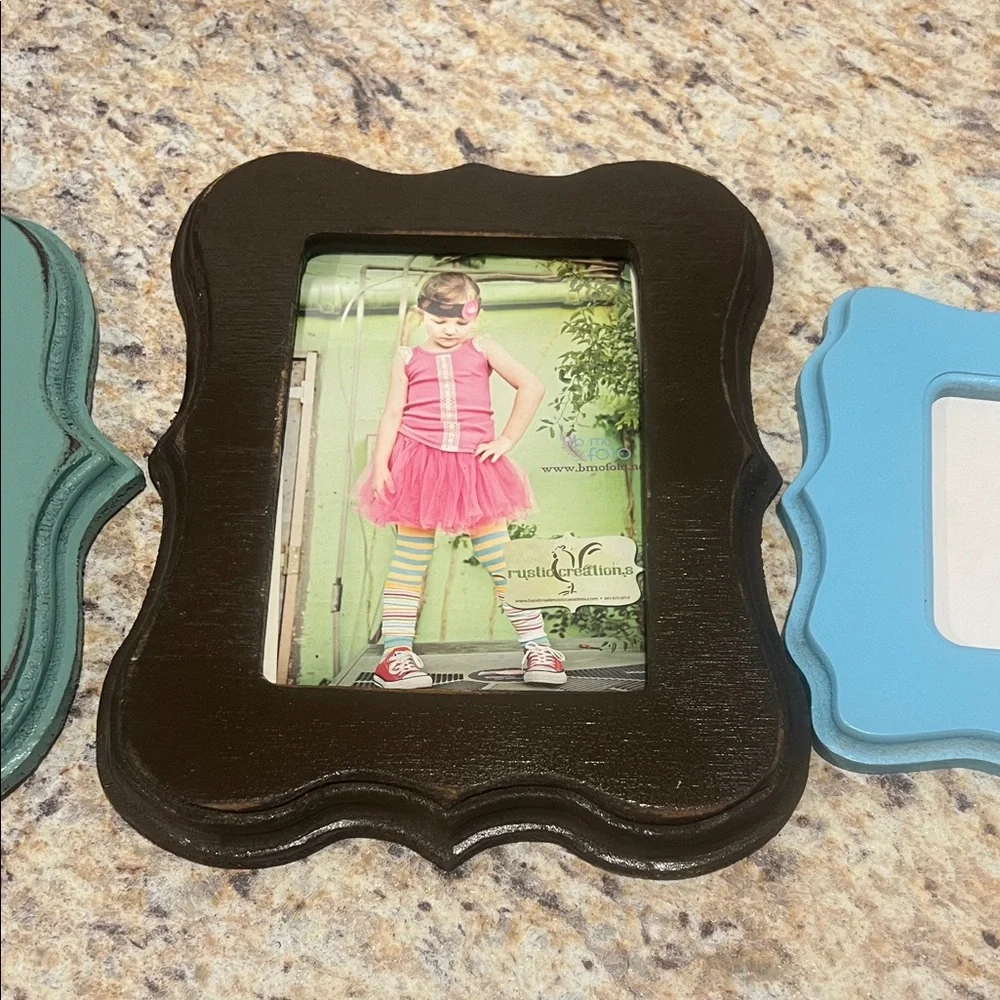 Lot of  4 Photo Frames 2 5x7 , one 4x6 and one wallet size EUC
